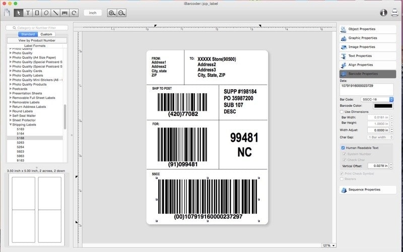 Phần mềm in và tạo tem nhãn mã vạch iBarcoder for Mac